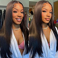 Isee Hair Transparent Lace Front Wigs Human Hair 10A Brazilian Straight Human Hair Wigs For Black Women 180 Density Pre Plucked