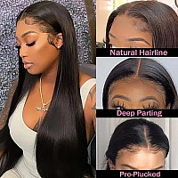 Isee Hair Transparent Lace Front Wigs Human Hair 10A Brazilian Straight Human Hair Wigs For Black Women 180 Density Pre Plucked