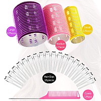 37 Pcs Aluminum Thermal Hair Rollers Set 3 Sizes Self Grip Hair Rollers 18 Pcs Duckbill Hair Clips Comb Hairdressing Styling To