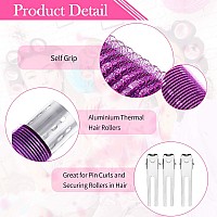 37 Pcs Aluminum Thermal Hair Rollers Set 3 Sizes Self Grip Hair Rollers 18 Pcs Duckbill Hair Clips Comb Hairdressing Styling To