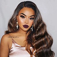 Unice Ombre Brown Highlight Body Wave Human Hair Weave 1 Bundle 22 Inch Brazilian Remy Hair Dark Root Blonde Human Hair Weaves