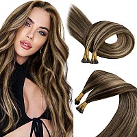 Sunny I Tip Hair Extensions Human Hair Brown Highlight Itip Hair Extensions Medium Brown Highlight Blonde I Tip Human Hair Exten