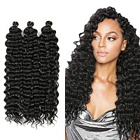 Deep Wavy Crochet Hair Long Curly Crochet Hair For Women 22Inch Ocean Wave Braiding Hair Deep Twist Crochet Braids Synthetic Bra