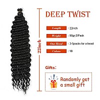 Deep Wavy Crochet Hair Long Curly Crochet Hair For Women 22Inch Ocean Wave Braiding Hair Deep Twist Crochet Braids Synthetic Bra