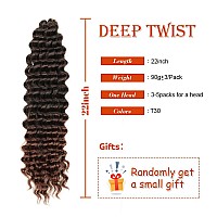 Deep Twist Braid Crochet Hair Curly 22 Inch Deep Wave Crochet Hair For Black Women Braids Ocean Wave Crochet Hair 22 Inch T30 3