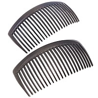 Camila Paris Cp3023 French Side Combs Large Curved Gray French Twist Hair Combs Decorative Strong Hold Hair Clips For Women Bu