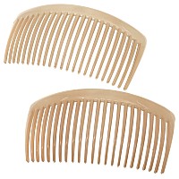 Camila Paris Cp3022 French Side Combs Large Curved Beige French Twist Hair Combs Decorative Strong Hold Hair Clips For Women B