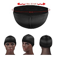 2Pcs Wave Cap Silky Stocking Wave Caps For Men Good Compression Over Duragblacksilver