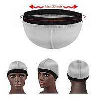 2Pcs Wave Cap Silky Stocking Wave Caps For Men Good Compression Over Duragblacksilver