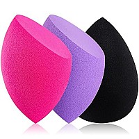 Foonbe 3Pcs Soft Makeup Sponges For Foundation, Latex Free Blender Beauty Sponge, 0% Latex Durable Foundation Puff, Dry & Wet Use Make up Sponges for Face Beauty Gift Set