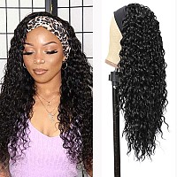 Gt Wig Headband Wigs For Black Women Wet And Wavy Headband Wig Curly Wave Synthetic Wigs Glueless Heat Resistant Long Wigs For