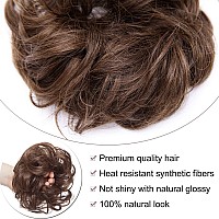 Benehair Messy Bun Hair Piece Scrunchy Updo Hair Pieces For Women Fluffy Wavy Hair Bun Scrunchies Donut Hairpiece Synthetic Chig