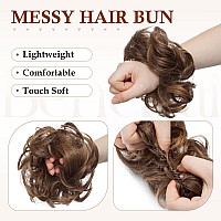 Benehair Messy Bun Hair Piece Scrunchy Updo Hair Pieces For Women Fluffy Wavy Hair Bun Scrunchies Donut Hairpiece Synthetic Chig