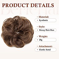 Benehair Messy Bun Hair Piece Scrunchy Updo Hair Pieces For Women Fluffy Wavy Hair Bun Scrunchies Donut Hairpiece Synthetic Chig