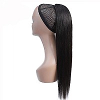 Ponytail Extension Human Hair Afro Straight Hair Ponytail For Black Women Human Hair Brazilian Virgin Human Hair Drawstring Pony