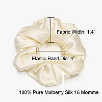 Michooyel 3Pack Silk Scrunchies For Hair Mulberry Silk 16 Momme Scrunchies With Elastic Band Silk Hair Scrunchies Hair Ties For