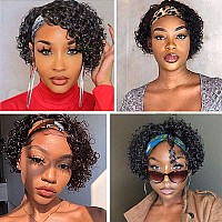 Legendhair Glueless Wig Human Hair Curly Bob Pixie Cut Headband Wigs Human Hair Afro Kinky Curly None Lace Front Wigs For Black