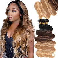 Kapelli Hair 10A Ombre Human Hair Bundles Ombre Brazilian Hair Body Wave T1B427 18 20 22 Ombre Brazilian Human Hair Vi