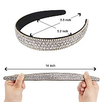 Yission 2 Pcs Rhinestone Headbands For Women Glitter Crystal Headband Fashion Jeweled Headbands For Girls Gorgeous Hair Access