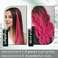 Runature Hot Pink U Tip Hair Extensions Real Human Hair 22 Inch Keratin Tip Human Hair Extensions Colorful Pink Pre Bonded Hair