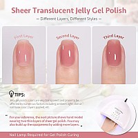 Gaoy Solid Gel Polish Palette 6 Jelly Nude Colors Uv Cure Cream Gel Nail Polish Kit With Nail Brush For Nail Art Diy At Home Or