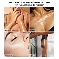 Kyda Highlighter Powder Spray Glitter High Gloss Spray Shimmer Sparkle Powder Makeup Spray For Face Body Cosmeticmetallic Sil