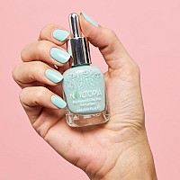 Nailtopia Plantbased Chip Free Nail Lacquer Non Toxic Biosourced Longlasting Strengthening Polish Hula Girl Sky Blu