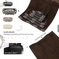 Moresoo Clip In Hair Extensions Dark Brown Hair Extensions Clip Ins Remy Human Hair Clip In Extensions Brown Double Weft Clip In