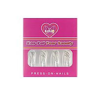 Square Fake Nails Long Length Predesigned False Nails Clear White