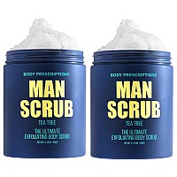 Body Prescriptions Body Scrub For Men2 Pack Ultimate Exfoliating Scrub Infused With Tea Tree In Jar With Twist Top