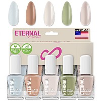 Eternal Pastel Nail Polish Sets for Women (CHIC PASTELS) - Pastel Nail Polish Set for Girls | Long Lasting & Non Toxic Nail Polish Kit for Home DIY Manicure & Pedicure | Made in USA, 13.5mL (Set of 5)