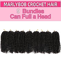 8 Inch Short Passion Twist Marlybob Crochet Hair 9 Bundles Kinky Curly Short Crochet Braids Twist Crochet Braiding Hair 9Bundle