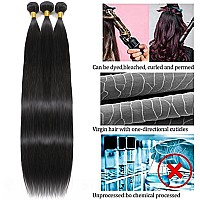 Yareesong 12A Remy Brazilian Straight Human Hair 3 Bundles 323232Inch Brazilian Straight Wave Human Hair Bundles 100 Unprocesse