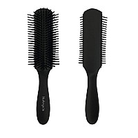 Nuangela Cushion 9 Row Nylon Bristle Brush For Curly Hair Easy Clean Styling Hairbrush For Detangling Shaping Smoothing Blowdr