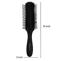 Nuangela Cushion 9 Row Nylon Bristle Brush For Curly Hair Easy Clean Styling Hairbrush For Detangling Shaping Smoothing Blowdr