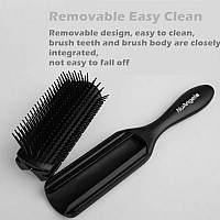 Nuangela Cushion 9 Row Nylon Bristle Brush For Curly Hair Easy Clean Styling Hairbrush For Detangling Shaping Smoothing Blowdr