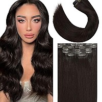 Lacer Hair Seamless Clip In Human Hair Extensions Ultra Thin Invisible Pu Weft Clip On Hair Extensions 16 Inch 7Pcs 110G Hair Ex