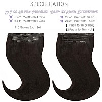 Lacer Hair Seamless Clip In Human Hair Extensions Ultra Thin Invisible Pu Weft Clip On Hair Extensions 16 Inch 7Pcs 110G Hair Ex