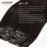 Lacer Hair Seamless Clip In Human Hair Extensions Ultra Thin Invisible Pu Weft Clip On Hair Extensions 16 Inch 7Pcs 110G Hair Ex