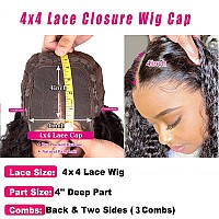 Jasperel 4X4 Closure Wigs Human Hair For Women 26 Inch Glueless Wet And Wavy Deep Wave Lace Front Wigs Pre Plucked Bleach Knots