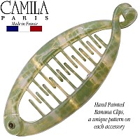 Camila Paris CP3107 French Small Banana Clip Hair Comb, Flexible Banana Clips Hair for Thin Hair Ponytail Holder Interlocking Banana Hair Clips Styling Hair Banana Clips for Women Made in France