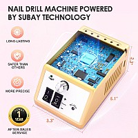 Subay Professional Nail Drill Machine For Acrylic Nails Gel Nails 20000Rpm Electric Nail File Kit For Nail Salon Supplies Ele