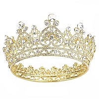 Cocide Gold Crown And Tiara For Women Crystal Queen Crowns For Girls Rhinestones Princess Headband Luxury Full Round Hair Access