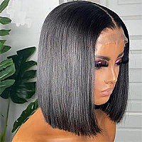 Larima 200 Density Short Bob Straight Wig Human Hair For Black Women Pre Plucked 4X4 Undetectable Hd Lace Closure Wigs Wear And