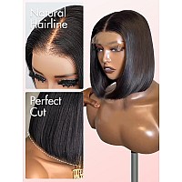 Larima 200 Density Short Bob Straight Wig Human Hair For Black Women Pre Plucked 4X4 Undetectable Hd Lace Closure Wigs Wear And