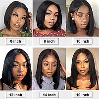 Larima 200 Density Short Bob Straight Wig Human Hair For Black Women Pre Plucked 4X4 Undetectable Hd Lace Closure Wigs Wear And