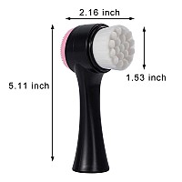 Beomeen Face Brush 2 In 1 Facial Cleansing Exfoliating Scrubber Brush Silicone Double Side Face Wash Scrub Brush With Super So