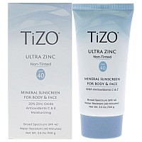 TIZO Ultra Zinc SPF 40 Sunscreen, Clear, 3.5