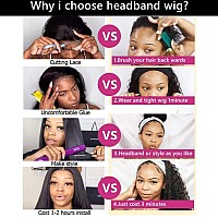 Aisaide Short Afro Kinky Curly Grey Headband Wigs For Black Womensynthetic Curly Headband Wig Afro Curly Wave Deep Wave Black H