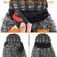 Aisaide Short Afro Kinky Curly Grey Headband Wigs For Black Womensynthetic Curly Headband Wig Afro Curly Wave Deep Wave Black H